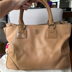 Tory Burch Camel Leather Satchel